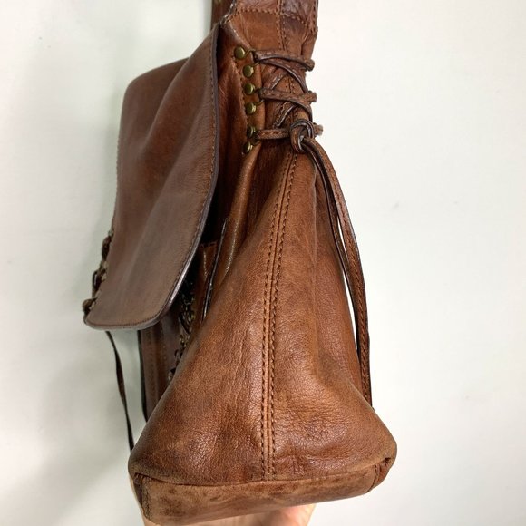 KOOBA ANNIE Brown Leather Lace Corset Messenger Bag OS - Picture 6 of 15